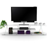 TARS TV Furniture White / Chrome 143x30x31cm