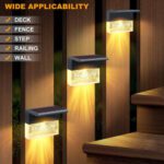 4 Pack Outdoor Deck Lights Solar Color Changing Path Garden Patio