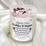 Healthy & Happy: Health & Wellness Crystal Infused Candle - Eucalyptus