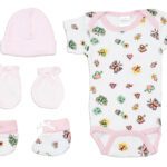 Newborn Baby Girls 4 Pc Layette Baby Shower Gift