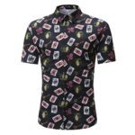 Black Cards check Mens Short Sleeve Button up Shirts - Tailored Slim