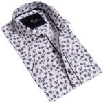 Black Dots Mens Short Sleeve Button up Shirts - Tailored Slim Fit