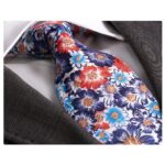 Amedeo Exclusive Men's Fashion Colorful Floral Silk Neck Tie With Gift