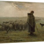 Global Gallery GCS-454785-2432-142 24 x 32 in. Shepherdess & Her Flock