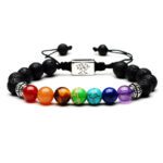 Chakra 7 Lava Stone Bracelet