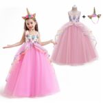 Flower Kids Dresses For Girls Unicorn Party