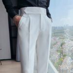 British Style Autumn New Solid Business Casual Suit Pants Men Clothing Simple All Match Formal Wear Office Trousers Straight 36