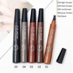 5Colors Long Lasting Brown Liquid Eyebrow Pen Waterproof 4 Fork Tip Eyebrow Tattoo Pencil Women Eye Cosmetic Beauty Makeup TSLM1