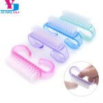 10 Pcs/Lot Acrylic Nail Brush 4 Color Nail Art Manicure Pedicure Soft Remove Dust Plastic Cleaning Nail Brushes File Tools Set