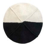 Cream & black winter french beret