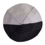 Grey & black winter french beret