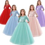 Kids Bridesmaid Lace Girls Dress For Wedding and