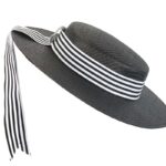 Black boater hat