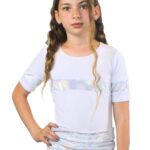 Stella, bamboo jersey and holographic sequin Top