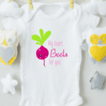 My Heart Beets For You Cotton Baby Bodysuit