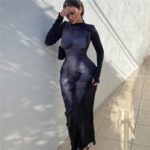 3D Body Printing Round Neck Hip Dress