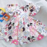 Summer Baby Girl Casual Dress Kids Toddler Mickey Mouse Daisy Cartoon Puff Sleeve Clothes Girls Backless Cute Princess Dresses