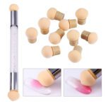 1 Pc Double-ended Gradient Shading Pen Dotting Brush Sponge Head Rhinestone Handle Nail Art Brush Nail Art Painting Tool