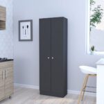 Storage Cabinet Pipestone, Double Door, Black Wengue Finish