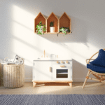 Be Mindful Play Kitchen in White and Natural