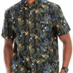 Hawaiian Print Button Down Shirt