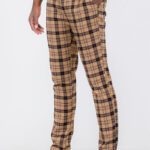 Plaid Slim Fit Trouser Pants