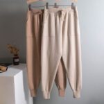 Drawstring Knitted Harem Pants