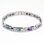 Tungsten Link Bracelet with Abalone Mother of Pearl Abalone Shell