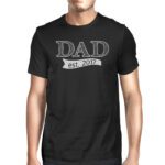 Dad Est 2017 Mens Black Funny Graphic T-Shirt