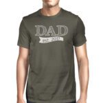 Dad Est 2017 Mens Dark Grey Graphic Tee Funny Gift