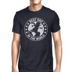 World Best Dad Mens Navy Graphic Tee Funny Dad