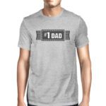 #1 Dad Mens Grey Cotton Graphic T-Shirt Unique