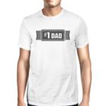 #1 Dad Mens White Vintage Graphic T-Shirt Fathers