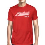 Baseball Dad Men's Red Unique Design T Shirt For