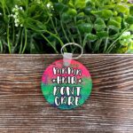 Mama Hair Don't Care, MDF Round Keychain, , Boho Fun, Sublimation