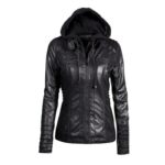 Gothic Faux Leather Jacket Women Hoodies