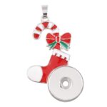 Pendant - Necklace - Snap Jewelry - Candy Cane - Stocking - Christmas