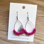 Hot Pink Silver Teardrops