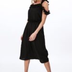 Casual black dress with straps MP60354