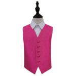 Solid Check Waistcoat - Boys - Fuchsia Pink, 32'