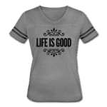 Womens T-shirt Vintage Sport White S-2xl, Life Is Good Print